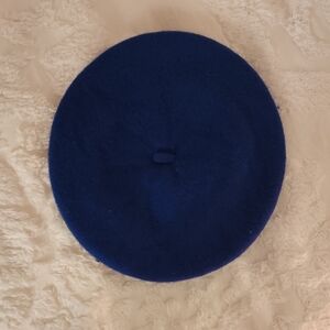 Royal Blue Wool Beret Hat